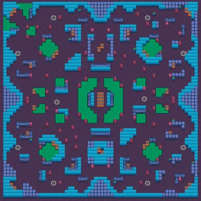 Acid Lakes map for Solo Showdown in Null's Brawl