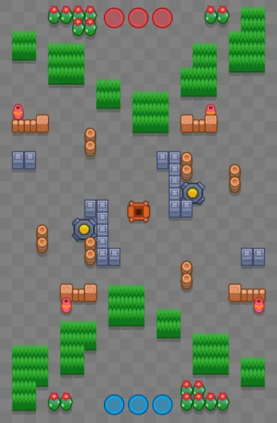 Bottom Two map for Gem Grab in Null's Brawl