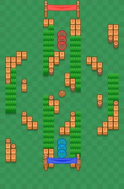 Flute Chutes map for Brawl Ball in Null's Brawl