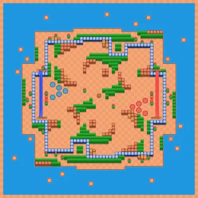 Pocket Pleasures map for Brawl Ball 5v5 in Null's Brawl