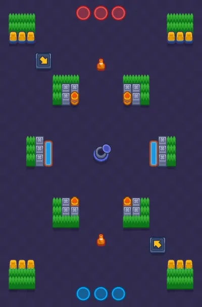Rustic Arcade map for Gem Grab in Null's Brawl