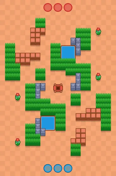 Snake Pit map for Gem Grab in Null's Brawl