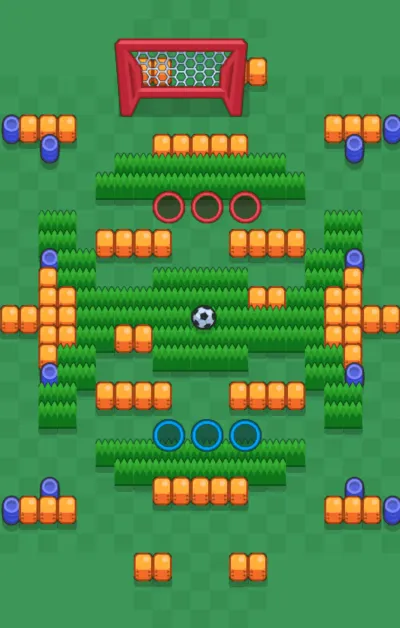 Sneaky Fields map for Brawl Ball in Null's Brawl