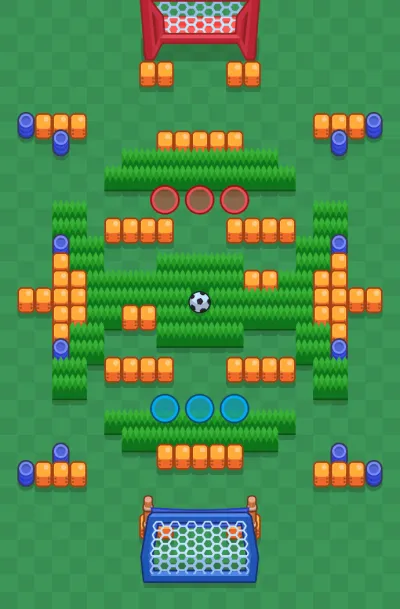 Sneaky Fields map for Brawl Ball in Null's Brawl