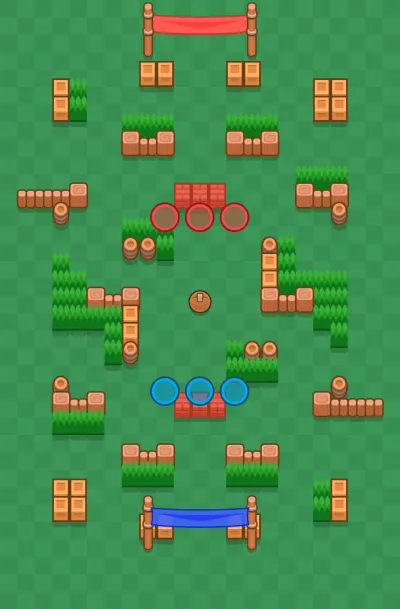 Super Beach map for Brawl Ball in Null's Brawl