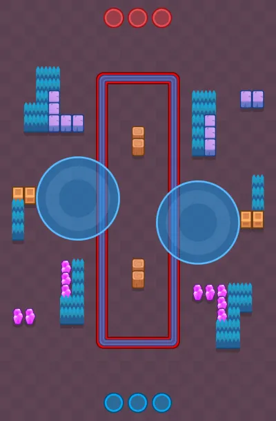 Zone Splitting map for Hot Zone in Null's Brawl